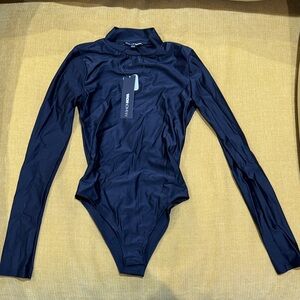 Robin Piccone Black Long Sleeve One Piece Swimsuit